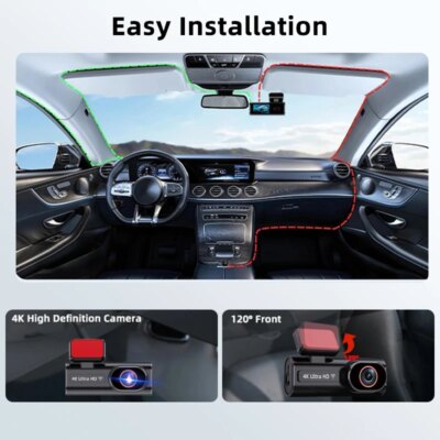 ACCEO Dash Cam WIFI GPS Mini Car DVR Front 4K and Rear 1080P Dual Lens Room Camera Night Vision 24H Parking Monitor Black Box - Image 6