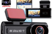 ACCEO Dash Cam WIFI GPS Mini Car DVR Front 4K and Rear 1080P Dual Lens Room Camera Night Vision 24H Parking Monitor Black Box