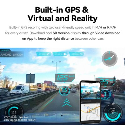 DDPAI Z40 Dash Cam Car Camera Recorder Sony IMX335 1944P HD Video GPS Tracking 360 Rotation Wifi DVR 24H Parking Protector - Image 5