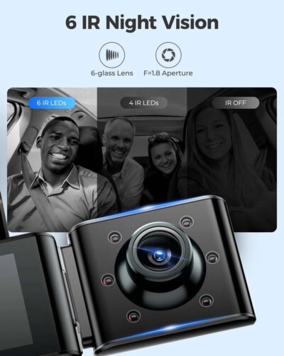 AZDOME M550 Pro 5.8Ghz WiFi 2/3 Channel Dash Cam 4K+1080P Built-in GPS 3.19" IPS Screen Car DVR IR Night Vision 24H Parking Mode - Image 3