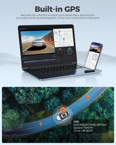 AZDOME M550 Pro 5.8Ghz WiFi 2/3 Channel Dash Cam 4K+1080P Built-in GPS 3.19" IPS Screen Car DVR IR Night Vision 24H Parking Mode - Image 5