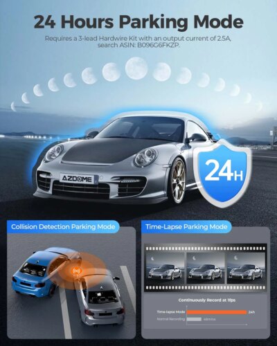 AZDOME M550 Pro 5.8Ghz WiFi 2/3 Channel Dash Cam 4K+1080P Built-in GPS 3.19" IPS Screen Car DVR IR Night Vision 24H Parking Mode - Image 6