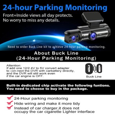 Dual Lens Car DVR FHD 1920*1080P Dash Camera Cabin Dashcam Vehicle Video Dash Cam Drive Recorder Interior Mini Dvrs Black Box - Image 6