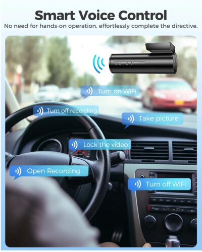 AZDOME Dash Cam M300S 4K+1080P Dual Dash Car Camera Built-in 5.8GHz WiFi GPS Car DVR 24H Parking Mode Night Vision Black Box - Image 4