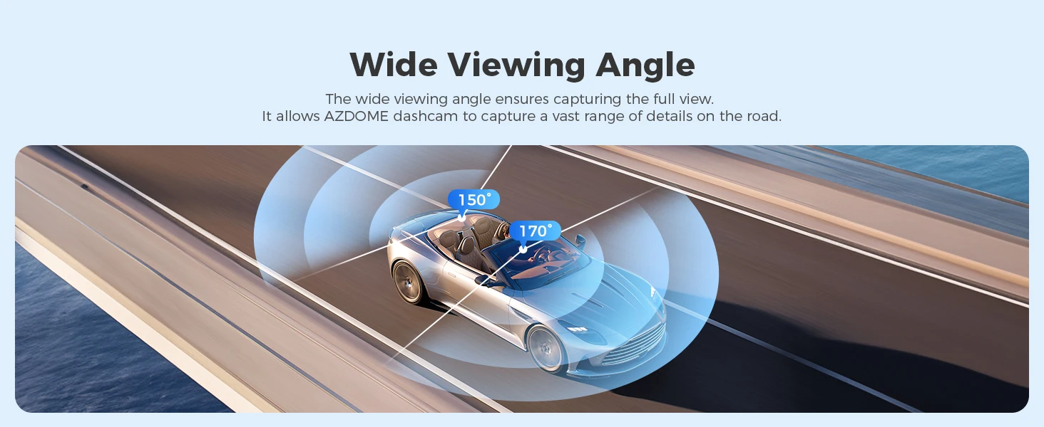 AZDOME Dash Cam M300S 4K+1080P Dual Dash Car Camera Built-in 5.8GHz WiFi GPS Car DVR 24H Parking Mode Night Vision Black Box
