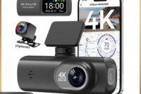 UHD 4K Dash Cam Dual Lens Driving Recorder Car DVR 1080P Rear Lens Camera Built-In WiFi GPS 24-Hour Parking Monitoring Black Box
