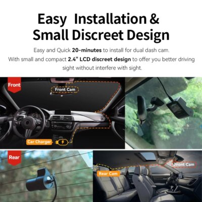 DDPAI Dash Cam Z50 Front and Rear 4K, Cam Car Camera with 2160P Front +1080P Rear, Built-in WiFi GPS, Dual Dash Camera for Cars - Image 6