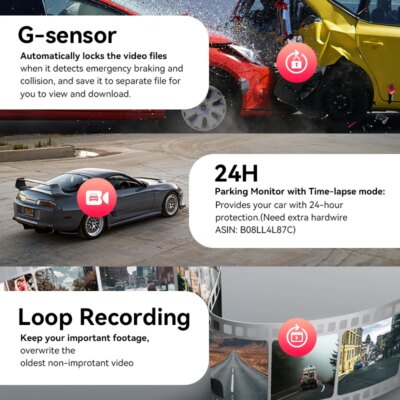 DDPAI Dash Cam Z50 Front and Rear 4K, Cam Car Camera with 2160P Front +1080P Rear, Built-in WiFi GPS, Dual Dash Camera for Cars - Image 5