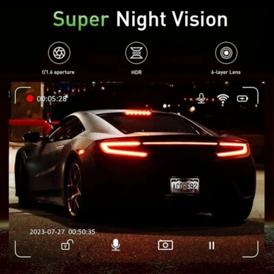 4K WiFi Dual Dash Cam Real 4K Optional rear/ cabin cam Installation 3"IPS NightVision 24H Parking Mode Dashboard Camera Recorder - Image 5