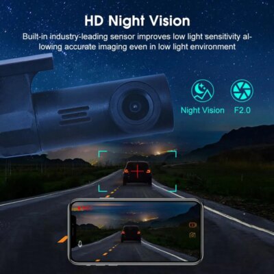 APP control smart car Wifi DVR Dash camera night vision video recorder HD1080P USB connection power supply - Image 3