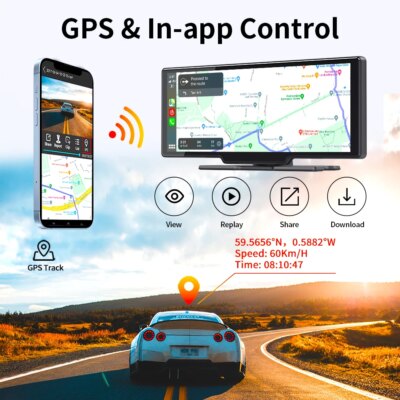10.26" 4K Dash Cam ADAS Wireless Carplay & Android Auto Car DVR 5G WiFi GPS Navigation Rearview Camera Dashboard Video Recorder - Image 6