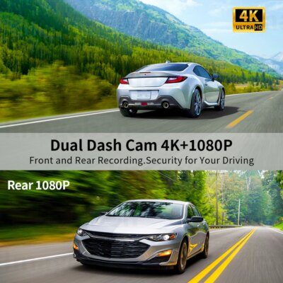 10.26" 4K Dash Cam ADAS Wireless Carplay & Android Auto Car DVR 5G WiFi GPS Navigation Rearview Camera Dashboard Video Recorder - Image 3