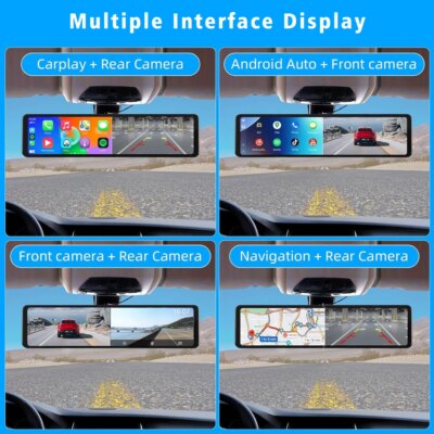 11.26" 4K 2160P Car Dvr Carplay Android Auto Dash Cam GPS WIFI BT FM Stream Rear View Mirror Dashcam Dvrs Camera Drive Recorder - Image 4