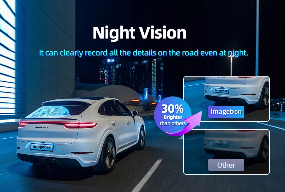 Imagebon H70 Pro 11.4″ 4K ADAS Dash Cam QLED In-Cell Display Wireless CarPlay & Android Auto Dual Recording Night Vision Car DVR