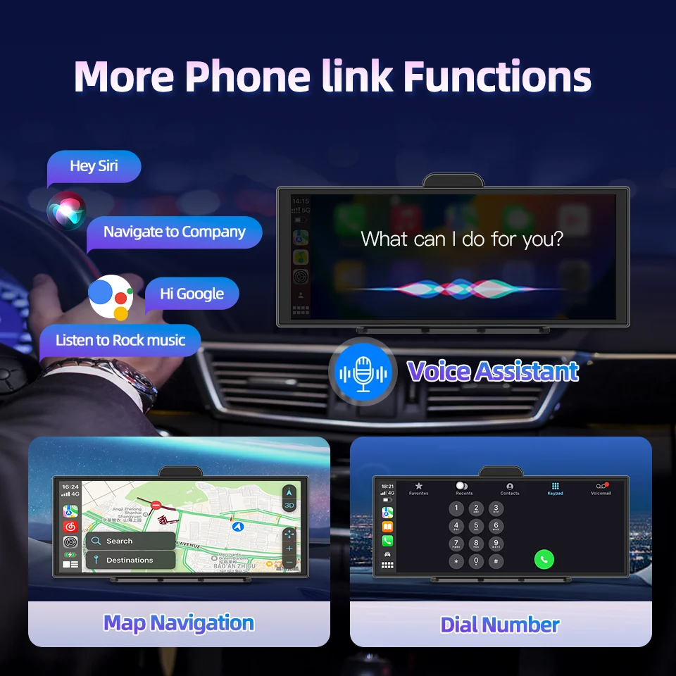 Imagebon H70 Pro 11.4″ 4K ADAS Dash Cam QLED In-Cell Display Wireless CarPlay & Android Auto Dual Recording Night Vision Car DVR