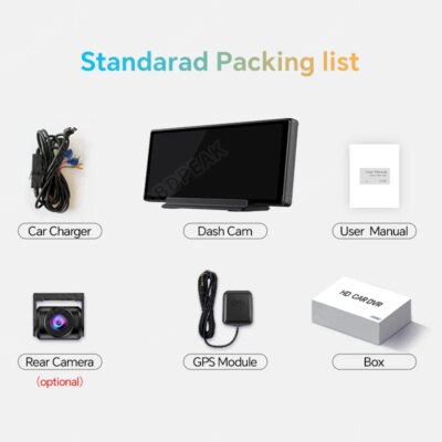OBDPEAK K50 10.26'' Dashboard 4G+64G Android 13 AI Screen Dash Cam GPS Navigation Carplay Android AUTO Dual Lens Video Recorder - Image 6