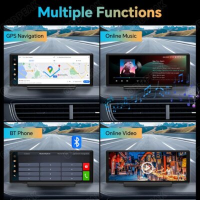 OBDPEAK K50 10.26'' Dashboard 4G+64G Android 13 AI Screen Dash Cam GPS Navigation Carplay Android AUTO Dual Lens Video Recorder - Image 4