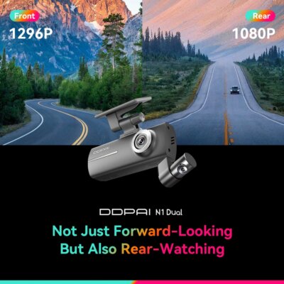 DDPAI Dash Cam  N1 Dual Front & Rear Recording NightVIS 1296P Dash Cam Recorder Car DVR   App Control - Image 2