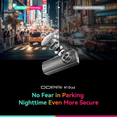 DDPAI Dash Cam  N1 Dual Front & Rear Recording NightVIS 1296P Dash Cam Recorder Car DVR   App Control - Image 4