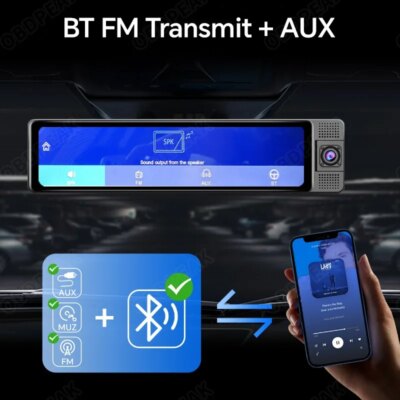2.5K 11.26 Inch 3 Channel Dash Cam GPS with Wireless Apple Carplay & Android Auto Voice Control Backup Camera IR Night Vision - Image 6