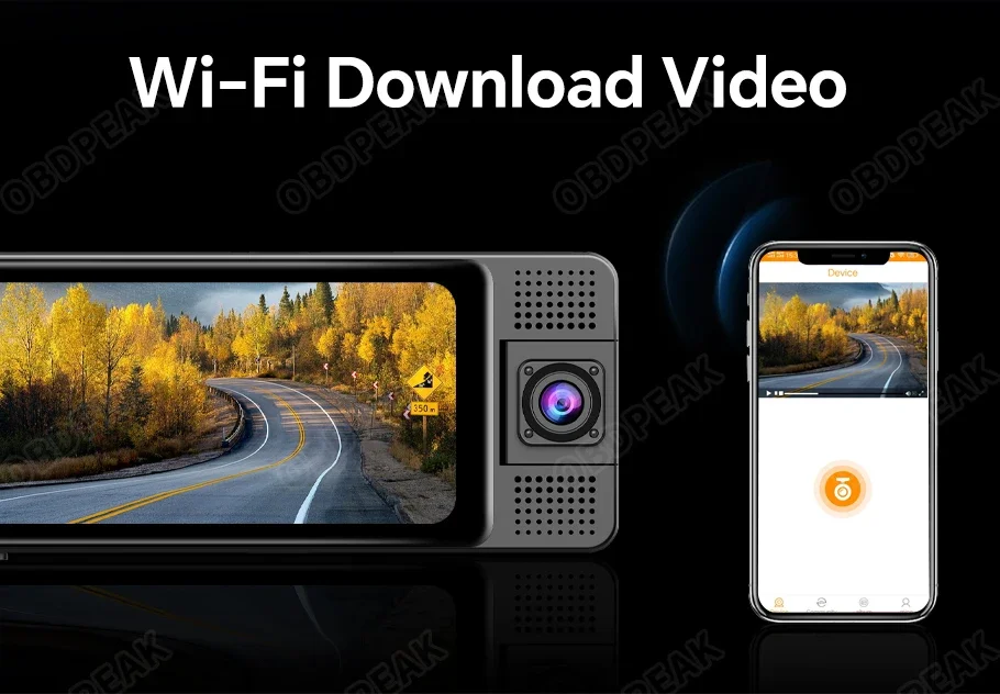 2.5K 11.26 Inch 3 Channel Dash Cam GPS with Wireless Apple Carplay & Android Auto Voice Control Backup Camera IR Night Vision