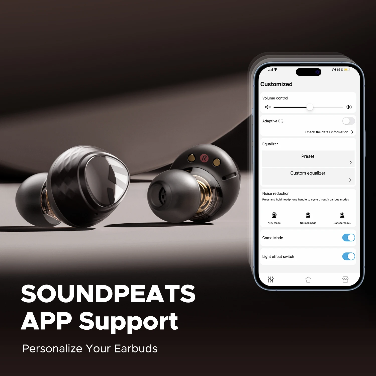 SoundPEATS Engine4 Hi-Res Bluetooth 5.3 Wireless Earbuds with LDAC, Coaxial Dual Dynamic Drivers for Stereo Sound, Total 43 Hrs