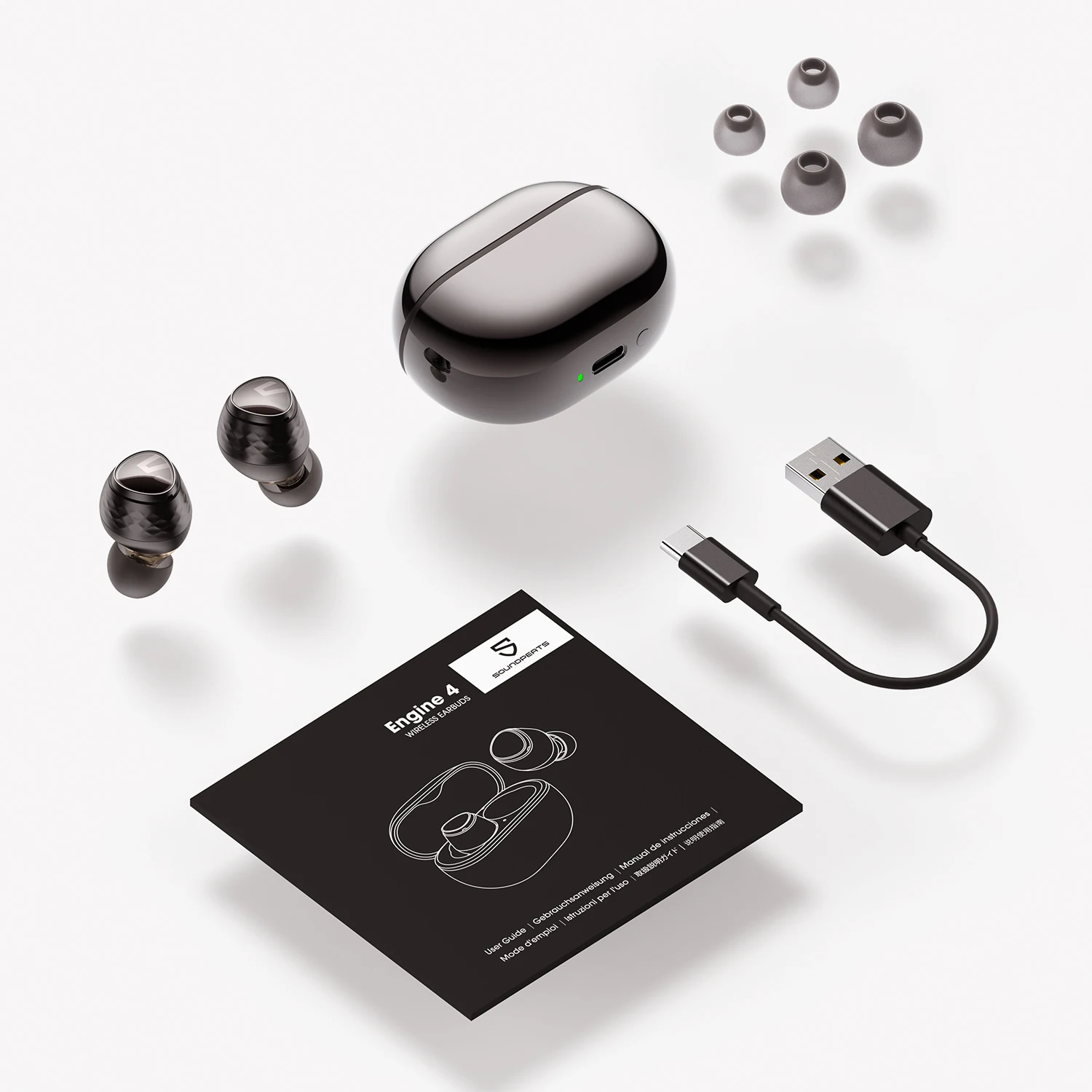 SoundPEATS Engine4 Hi-Res Bluetooth 5.3 Wireless Earbuds with LDAC, Coaxial Dual Dynamic Drivers for Stereo Sound, Total 43 Hrs