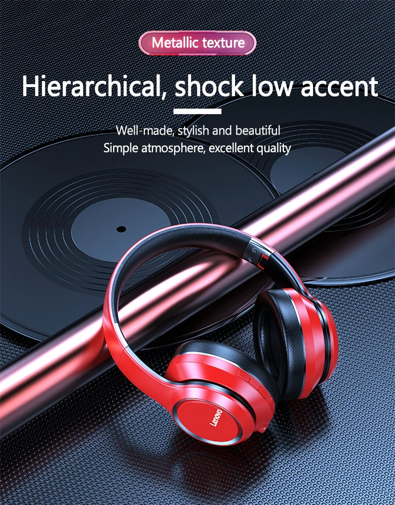 Lenovo HD200 Bluetooth Earphones Over-ear Foldable Computer Wireless Headphones Noise Cancellation HIFI Stereo Gaming Headset Lenovo HD200 Bluetooth Earphones Over-ear Foldable Computer Wireless Headphones Noise Cancellation HIFI Stereo Gaming Headset