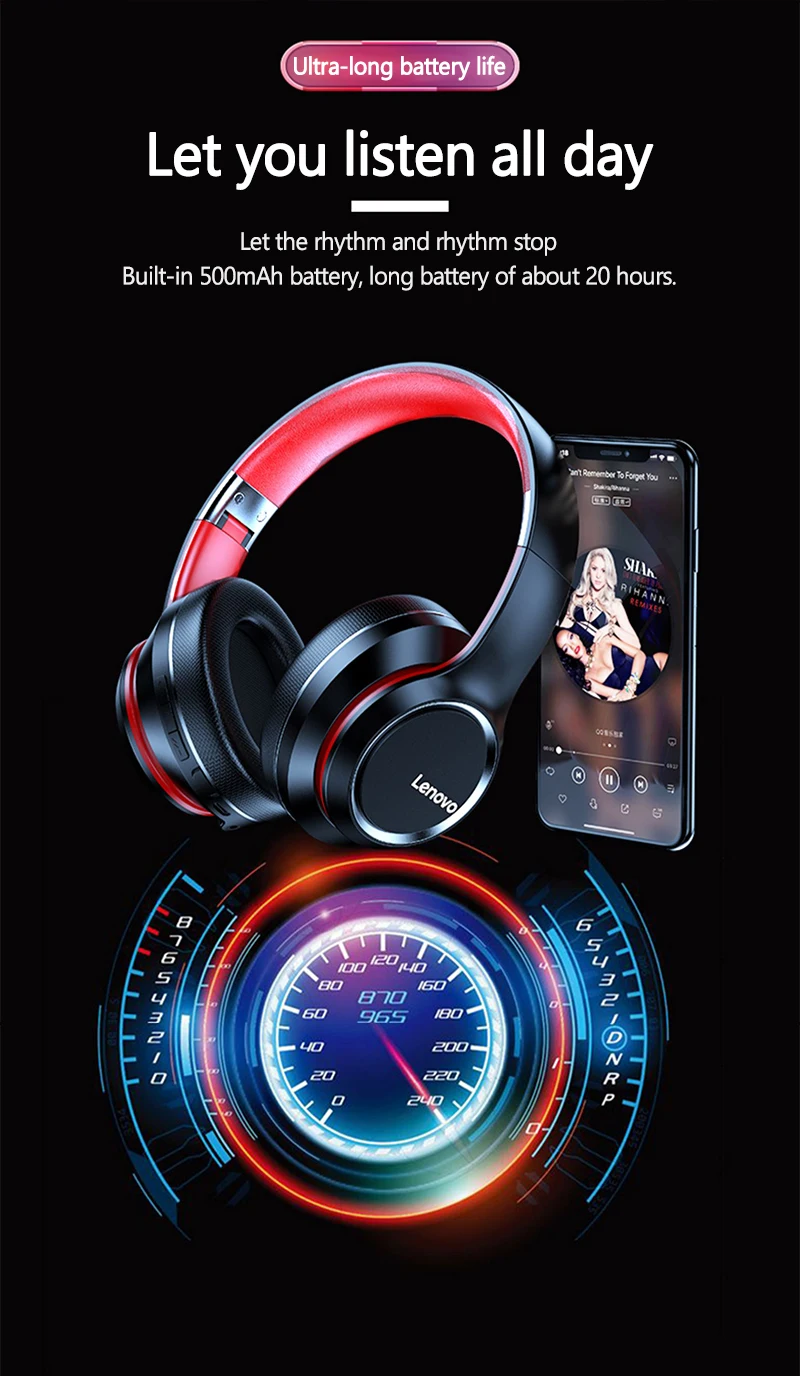Lenovo HD200 Bluetooth Earphones Over-ear Foldable Computer Wireless Headphones Noise Cancellation HIFI Stereo Gaming Headset Lenovo HD200 Bluetooth Earphones Over-ear Foldable Computer Wireless Headphones Noise Cancellation HIFI Stereo Gaming Headset