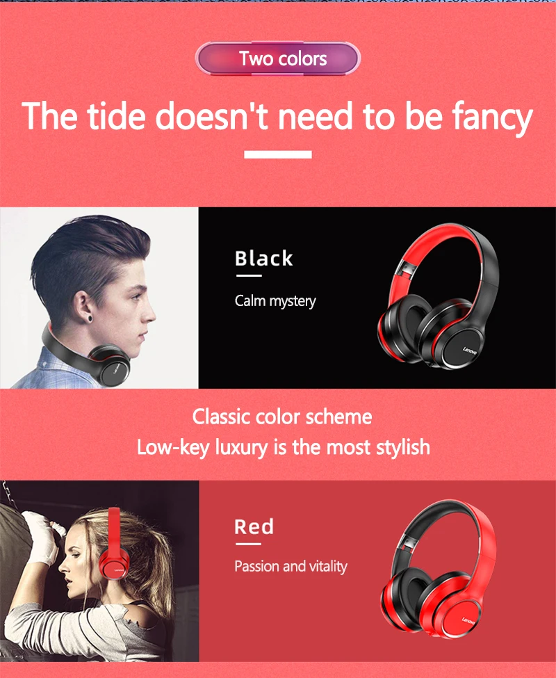 Lenovo HD200 Bluetooth Earphones Over-ear Foldable Computer Wireless Headphones Noise Cancellation HIFI Stereo Gaming Headset Lenovo HD200 Bluetooth Earphones Over-ear Foldable Computer Wireless Headphones Noise Cancellation HIFI Stereo Gaming Headset