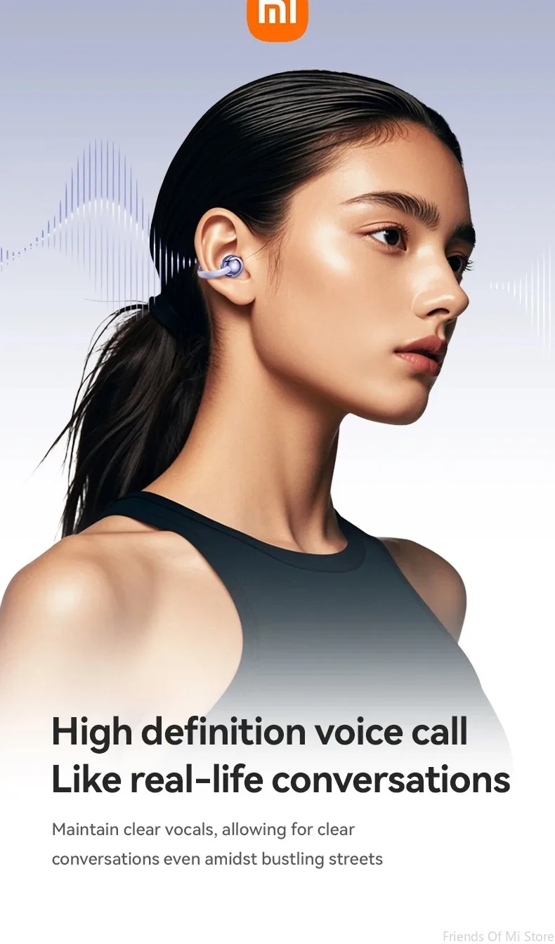 Xiaomi Open Ear Clip Earbuds ENC Wireless Bluetooth5.4 Headphone Noise Cancelling Earphone With Mic For Android iOS Xiaomi Open Ear Clip Earbuds ENC Wireless Bluetooth5.4 Headphone Noise Cancelling Earphone With Mic For Android iOS