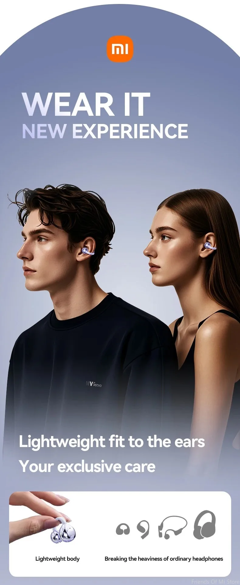 Xiaomi Open Ear Clip Earbuds ENC Wireless Bluetooth5.4 Headphone Noise Cancelling Earphone With Mic For Android iOS Xiaomi Open Ear Clip Earbuds ENC Wireless Bluetooth5.4 Headphone Noise Cancelling Earphone With Mic For Android iOS
