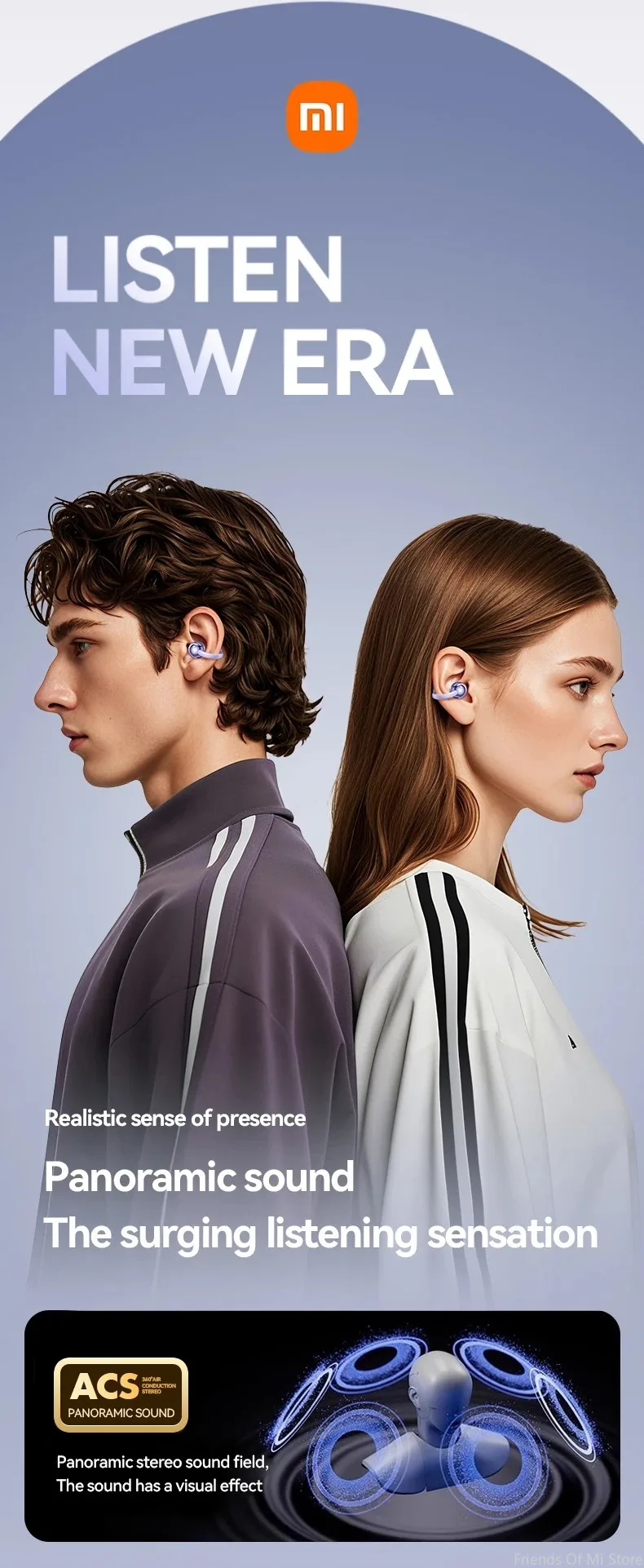 Xiaomi Open Ear Clip Earbuds ENC Wireless Bluetooth5.4 Headphone Noise Cancelling Earphone With Mic For Android iOS Xiaomi Open Ear Clip Earbuds ENC Wireless Bluetooth5.4 Headphone Noise Cancelling Earphone With Mic For Android iOS