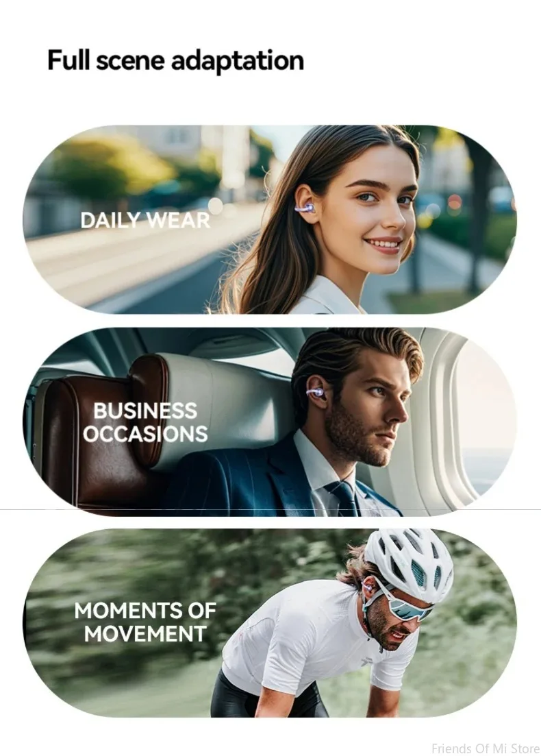Xiaomi Open Ear Clip Earbuds ENC Wireless Bluetooth5.4 Headphone Noise Cancelling Earphone With Mic For Android iOS Xiaomi Open Ear Clip Earbuds ENC Wireless Bluetooth5.4 Headphone Noise Cancelling Earphone With Mic For Android iOS