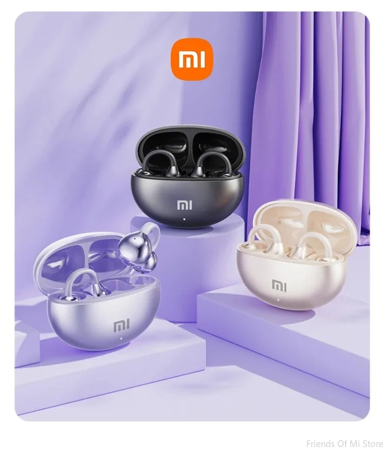 Xiaomi Open Ear Clip Earbuds ENC Wireless Bluetooth5.4 Headphone Noise Cancelling Earphone With Mic For Android iOS Xiaomi Open Ear Clip Earbuds ENC Wireless Bluetooth5.4 Headphone Noise Cancelling Earphone With Mic For Android iOS