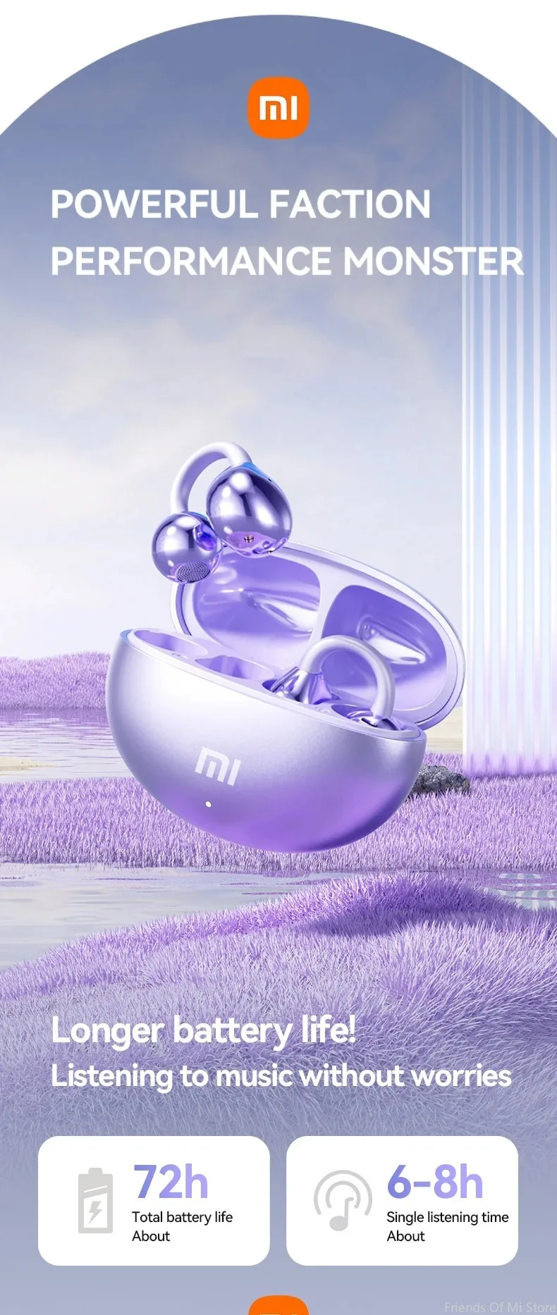 Xiaomi Open Ear Clip Earbuds ENC Wireless Bluetooth5.4 Headphone Noise Cancelling Earphone With Mic For Android iOS Xiaomi Open Ear Clip Earbuds ENC Wireless Bluetooth5.4 Headphone Noise Cancelling Earphone With Mic For Android iOS