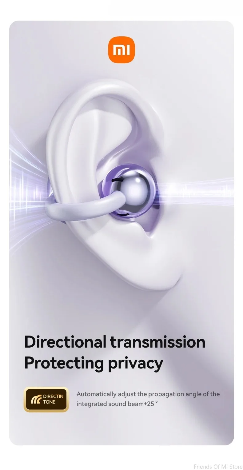 Xiaomi Open Ear Clip Earbuds ENC Wireless Bluetooth5.4 Headphone Noise Cancelling Earphone With Mic For Android iOS Xiaomi Open Ear Clip Earbuds ENC Wireless Bluetooth5.4 Headphone Noise Cancelling Earphone With Mic For Android iOS