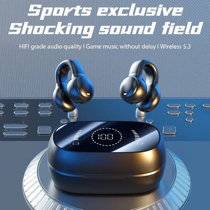 High Quality Bone Conduction Wireless Earphones Bluetooth Noise Reduction Sports Gaming Earphones Suitable For Xiaomi Iphone