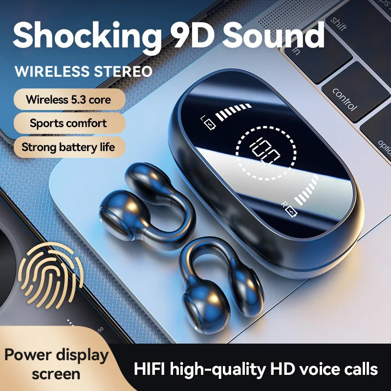 High Quality Bone Conduction Wireless Earphones Bluetooth Noise Reduction Sports Gaming Earphones Suitable For Xiaomi Iphone