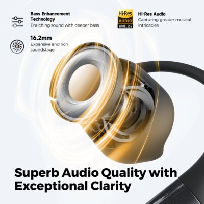 SoundPEATS GoFree2 Open-Ear Headphones with Stable Comfort & Hi-Res Sound, Bluetooth 5.3 Earbuds with Bass Boost & Total 35H - Image 5