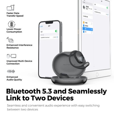 SoundPEATS GoFree2 Open-Ear Headphones with Stable Comfort & Hi-Res Sound, Bluetooth 5.3 Earbuds with Bass Boost & Total 35H - Image 6