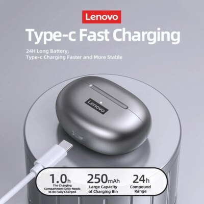 Choice Lenovo LP5 Wireless Bluetooth Earphone Fast Charging Long Endurance HD Call With Microphone Sports Waterproof Headset - Image 2