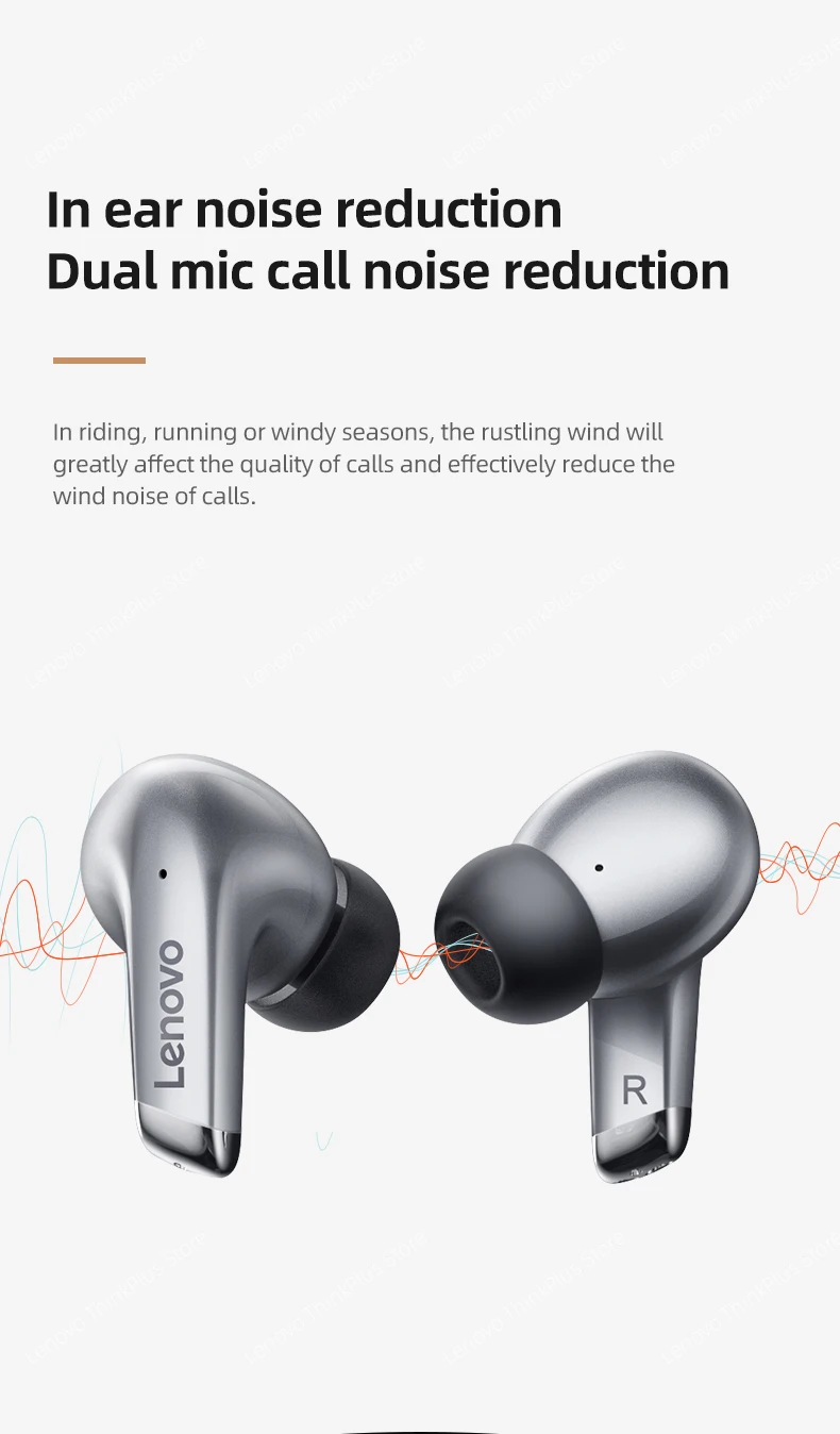Choice Lenovo LP5 Wireless Bluetooth Earphone Fast Charging Long Endurance HD Call With Microphone Sports Waterproof Headset