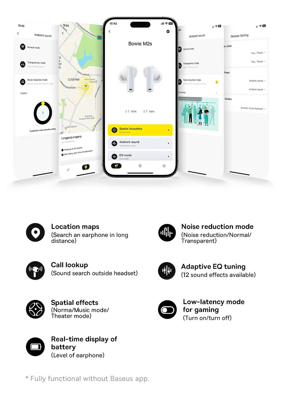 Baseus Bowie M2s ANC Earphone Bluetooth 5.3 Hybrid -48dB Noise Cancellation Wireless Headphone Support 3D Spatial Audio Earbuds Baseus Bowie M2s ANC Earphone Bluetooth 5.3 Hybrid -48dB Noise Cancellation Wireless Headphone Support 3D Spatial Audio Earbuds