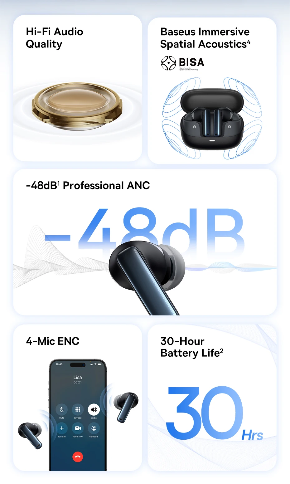 Baseus Bowie M2s ANC Earphone Bluetooth 5.3 Hybrid -48dB Noise Cancellation Wireless Headphone Support 3D Spatial Audio Earbuds Baseus Bowie M2s ANC Earphone Bluetooth 5.3 Hybrid -48dB Noise Cancellation Wireless Headphone Support 3D Spatial Audio Earbuds