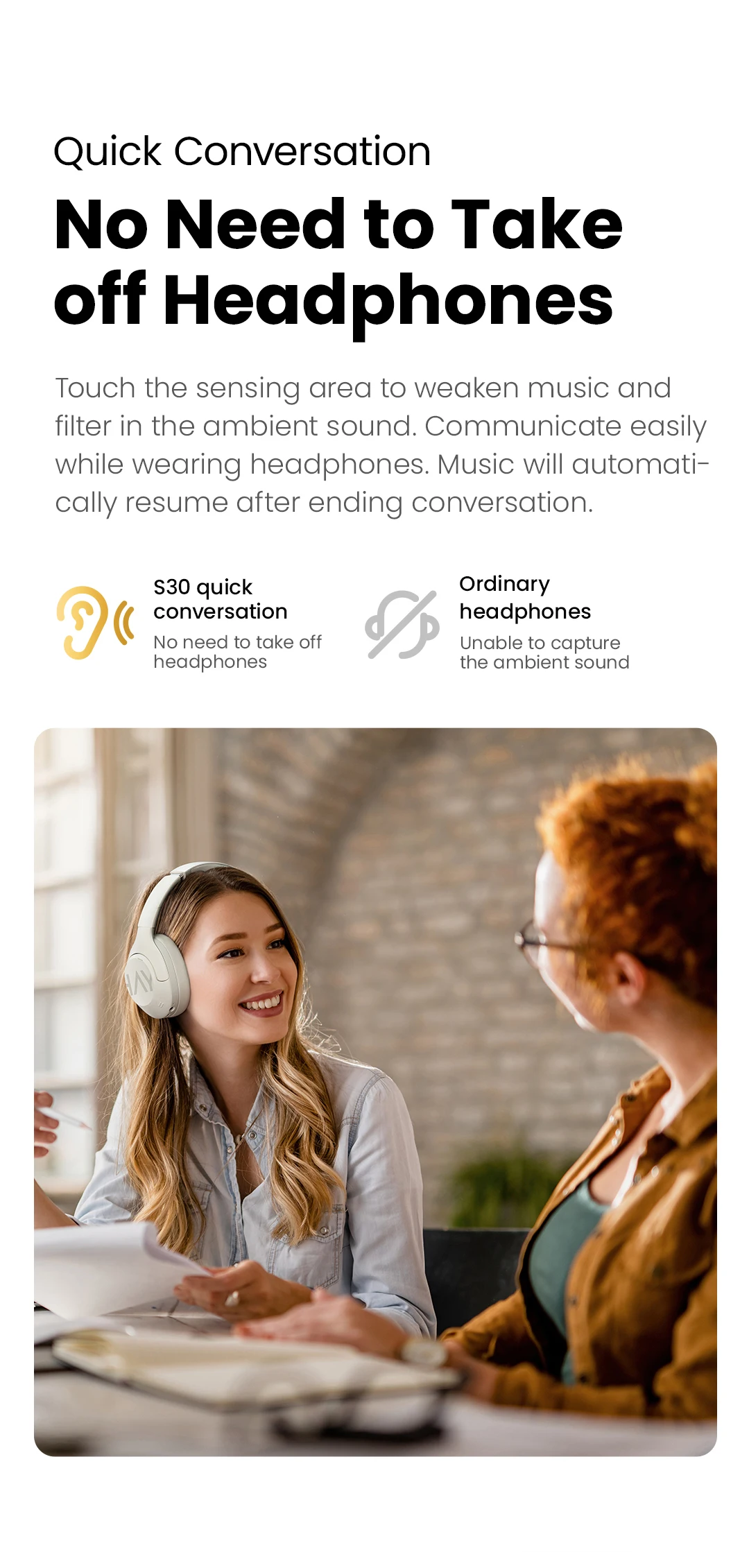 HAYLOU S30 Wireless Bluetooth 5.4 Headphones 43dB Adaptive Noise Cancelling Headsets 40mm Driver 80H Playtime Earphones HAYLOU S30 Wireless Bluetooth 5.4 Headphones 43dB Adaptive Noise Cancelling Headsets 40mm Driver 80H Playtime Earphones