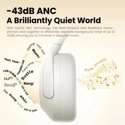 HAYLOU S30 Wireless Bluetooth 5.4 Headphones 43dB Adaptive Noise Cancelling Headsets 40mm Driver 80H Playtime Earphones - Image 5