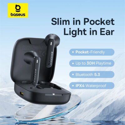 Baseus Bowie E16 Wireless Earphone Bluetooth 5.3 Earphones 30H Long Battery Life IPX4 Waterproof True Wireless Headphone Earbuds - Image 3
