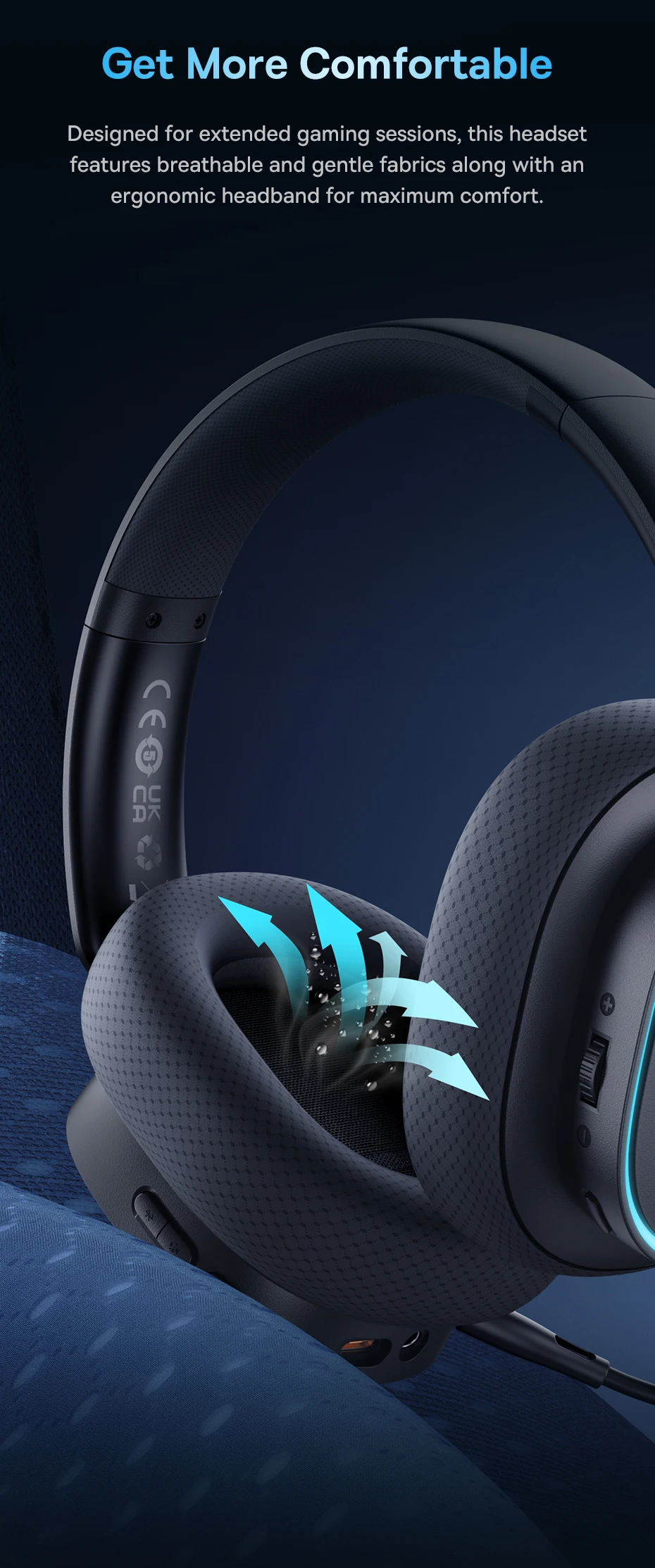 Baseus GH02 Gaming Wireless Headphone with Mic Over-Ear Headphones Bluetooth 5.3 40mm Driver 2.4G/Wireless/Cable RGB Headsets Baseus GH02 Gaming Wireless Headphone with Mic Over-Ear Headphones Bluetooth 5.3 40mm Driver 2.4G/Wireless/Cable RGB Headsets