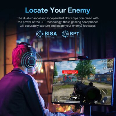 Baseus GH02 Gaming Wireless Headphone with Mic Over-Ear Headphones Bluetooth 5.3 40mm Driver 2.4G/Wireless/Cable RGB Headsets - Image 2